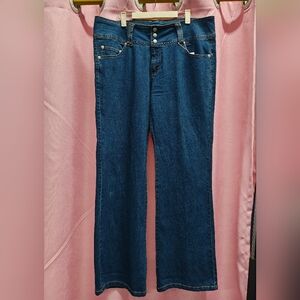 Nina Rossi Dark Blue Flare Leg Jeans Sz 21/22